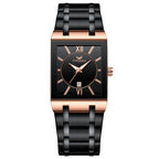 Men's Square Waterproof Band Calendar Quartz Watch