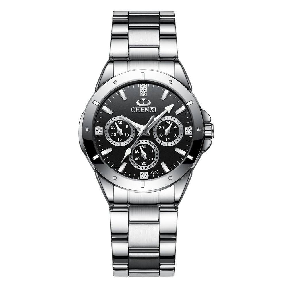 CHENXI Koppelhorloges Cadeau Lover Horloges Mode Vrouwen Roestvrij Staal Waterdicht Kwarts Polshorloge