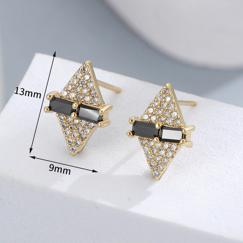 Special-interest Design Geometric Quadrilateral Rhombic Ear Studs
