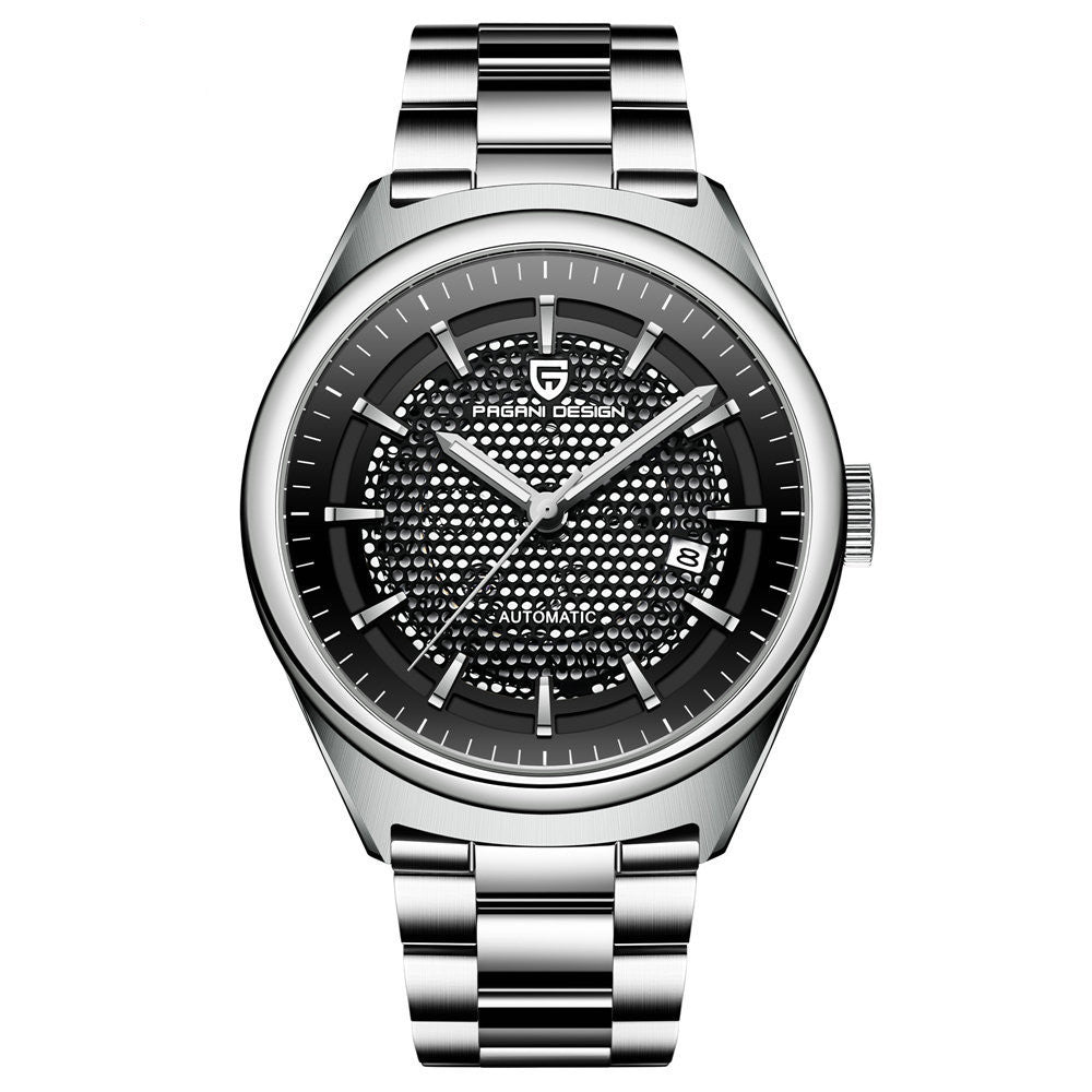 Pagani Design Orologio da uomo casual-elegante, movimento automatico, orologio meccanico, cinturino in acciaio, impermeabile, orologio da uomo alla moda