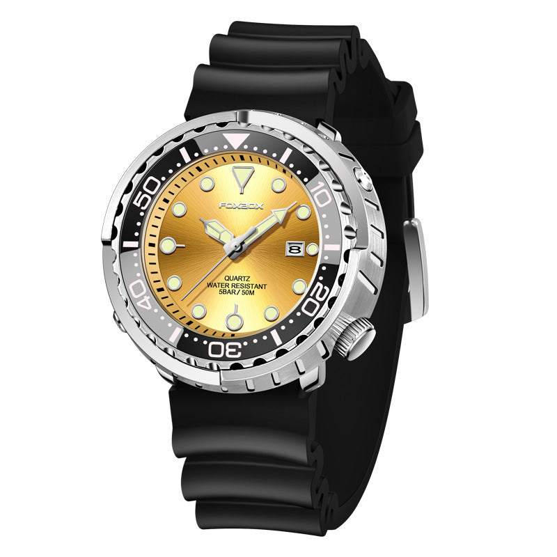 FOXBOX Orologio subacqueo da uomo di alta marca, impermeabile fino a 50 atmosfere, con data e orologio sportivo, orologio da polso al quarzo da uomo
