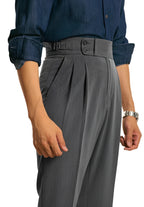 Leisure Iron-free Draping Bamboo Pattern All-match Suit Pants