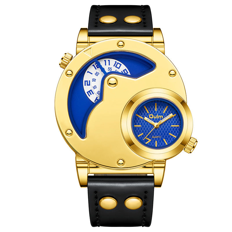 Oulm New Antique Style Unique Design Men's Watch High Quality Leather Strap Men Business Sports Quartz Watch Relogio Masculino - Acquisti Online