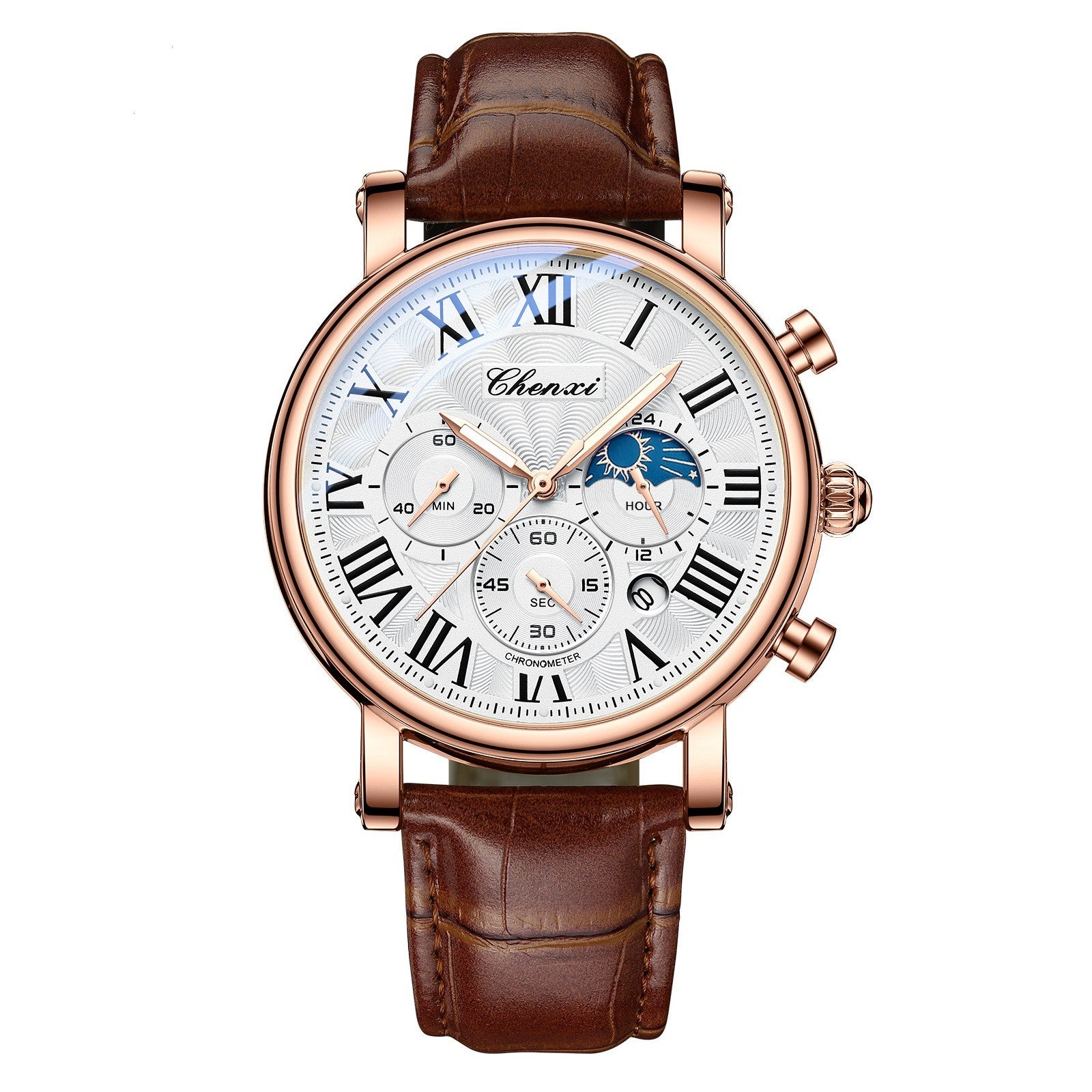 Men's Classic Fashion Watch Leather Strap Automatic Quartz Movement Waterproof Man New Fashion 2026 Watch - Acquisti Online