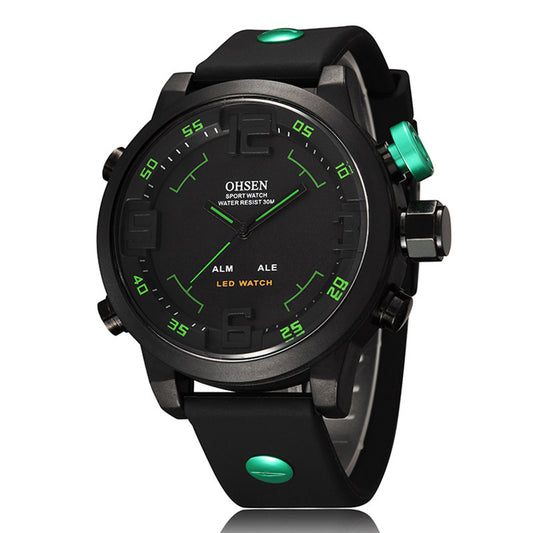 Men's Large-cap Watch Electronic Quartz Dual Movement Watch Waterproof Watch