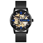 Orologio da uomo analogico SKMEI 9199, meccanico, automatico, di lusso, casual, con movimento scheletrato in acciaio inossidabile