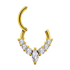 Stainless Steel Material Casting Water Drop-shaped Zircon Nose Ring