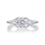 Luxury Fashion Large Diamond Wedding Ring With Moissanite Silver Ring