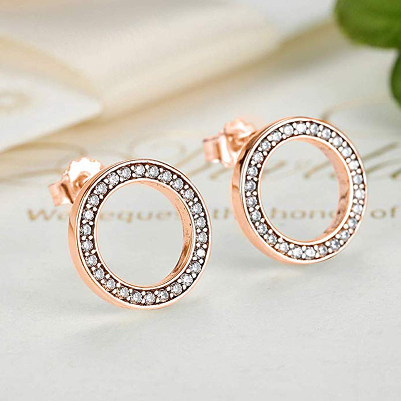 Sterling Silver Studded round Earrings