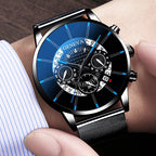 GINEVRA Men's Wrist Watch Military Stainless Steel Casual Date Analog Quartz Watch