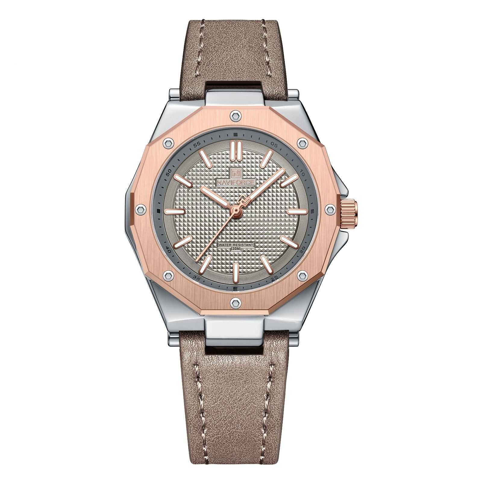 NAVIFORCE Dameshorloge Topmerk Luxe Klassiek Dameshorloge Echt Leer Waterdicht Dames Quartzhorloge