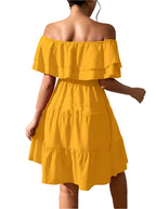 Effen kleur casual damesjurk van gemiddelde lengte, lente en zomer, perfect voor elke outfit