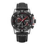 Heren quartzhorloge, casual, modieus leren horloge