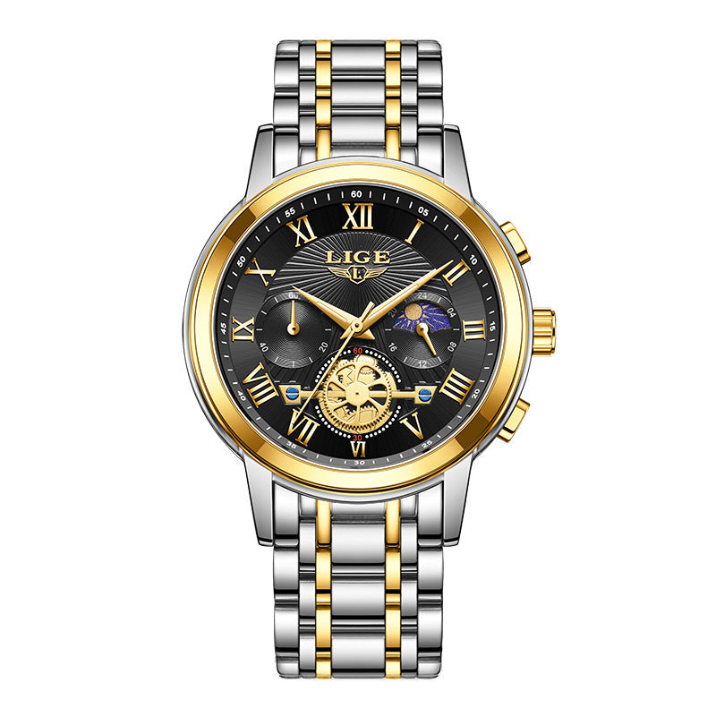 LIGE LG89106 Orologio automatico da uomo color oro