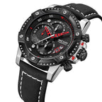 Heren quartzhorloge, casual, modieus leren horloge