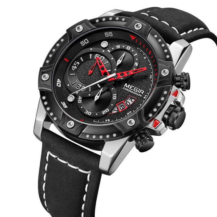 Orologio al quarzo da uomo, orologio casual alla moda in pelle