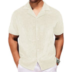 Heren los, trendy overhemd met korte mouwen