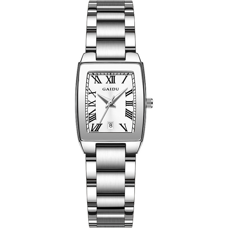 GAIDU Dames Premium Kristallen Armband Kwartshorloge Rechthoekig Romeins Cijfer Klassiek Dameshorloge
