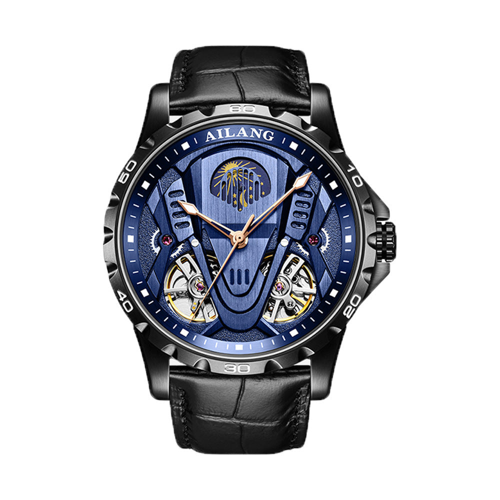Orologio meccanico automatico multifunzione a doppio tourbillon da uomo AILANG