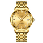 FNGEEN Top Brand Luxury Fashion Green Mechanical Watch for Men Stainless Steel Waterproof Sports Automatic Calendar Men's Watch - Acquisti Online