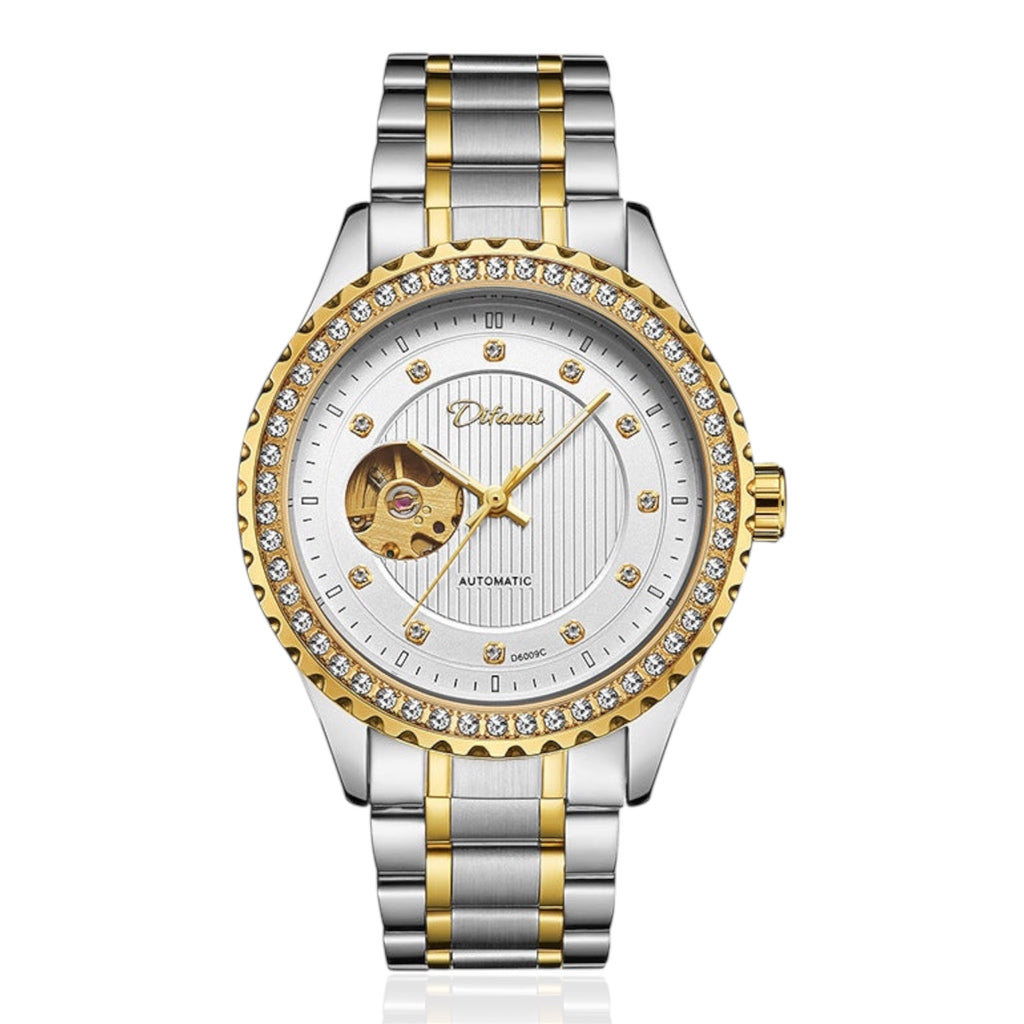 Fashionable Double Hollow Mechanical Watch Diamond High-end Men Mechanical Watch - Acquisti Online