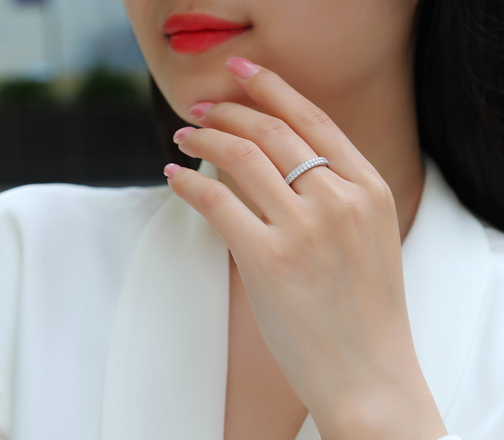 Women Luxury Ring 925 Sterling Silver Moissanite Diamond Ring High Quality Silver Platinum Women's Engagement Ring