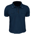 Men's Outdoor Sports Twill T-Shirt Short Sleeve Tactical Rollover Polo Loose Pocket Anti-Wrinkle Lapel Button Fashion Shirt - Acquisti Online