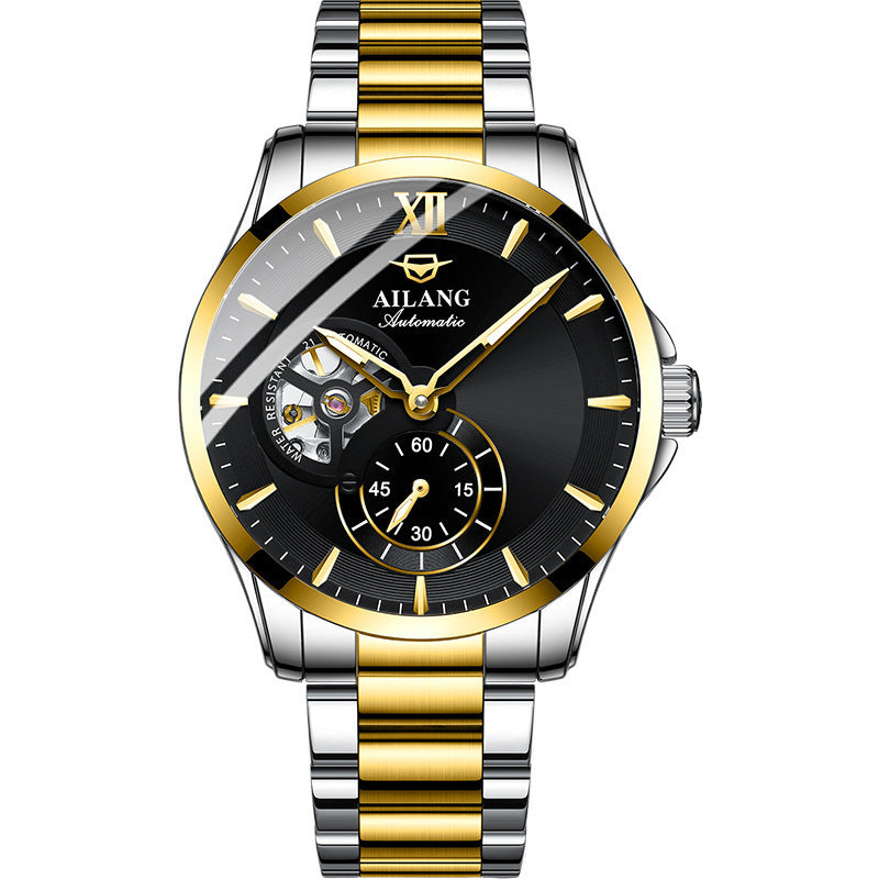AILANG Men's Business Casual Fashion Watch Automatic Mechanical Movement Watch Waterproof Steel Band Man Watch - Acquisti Online
