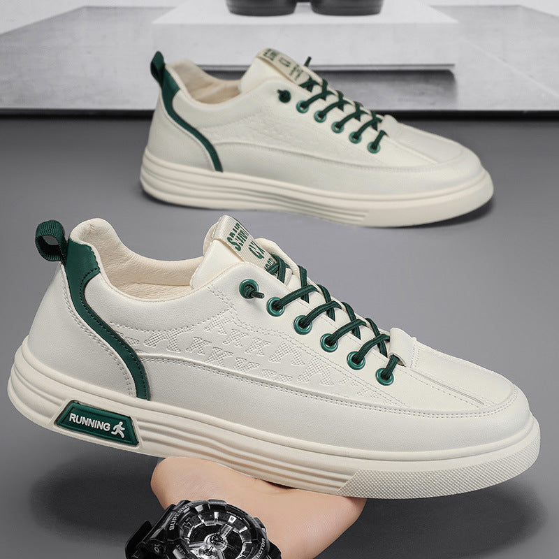 One foot men's shoes summer pilot casual shoes men's sports flat shoes anti slip waterproof white leather shoes spring - Acquisti Online