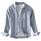 Heren casual minimalistisch overhemd met lange mouwen