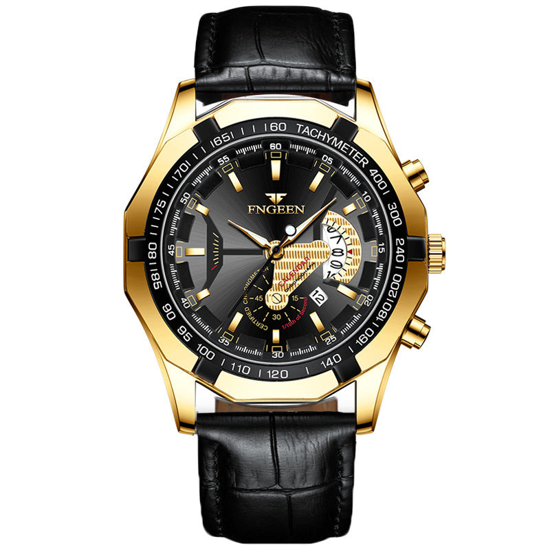 Orologio da Uomo Fngeen Impermeabile Movimento Automatico al Quarzo Luminoso Cinturino in Acciaio Orologio da Uomo Elegante per il Business