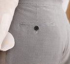 High Waist Straight Pants Houndstooth Versatile Neapolitan Breathable Casual Suit Pants