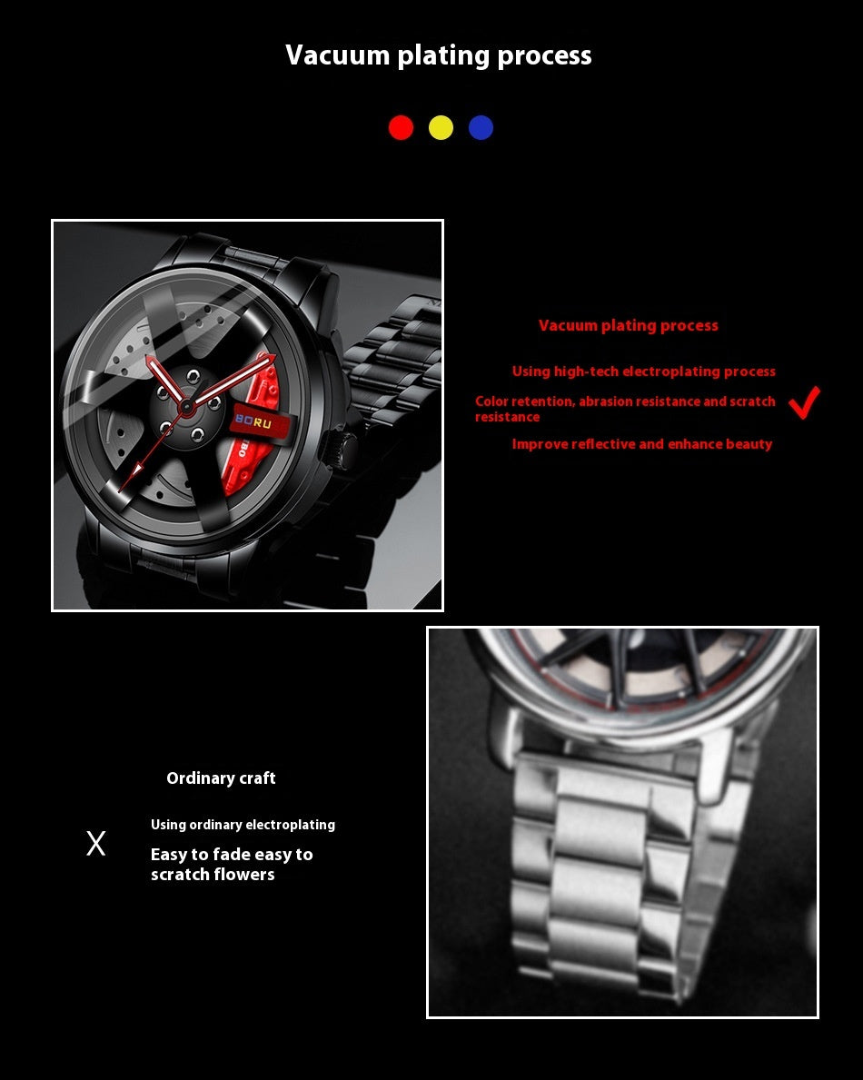 Orologio da uomo di lusso con volante per auto, marchio AMG, quadrante con bordo, orologio da uomo alla moda, orologio da uomo impermeabile 3D