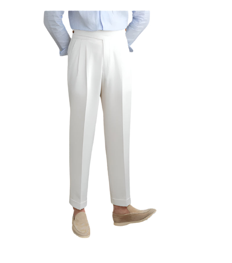 Men's Fashionable Business Casual Pants High Waist Straight Men's Pant Vintage Italian Solid Color Men's Formal Pants - Acquisti Online