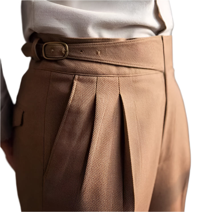 Heren modieuze zakelijke casual formele broek effen kleur recht hoge taille vintage veelzijdige heren casual broek