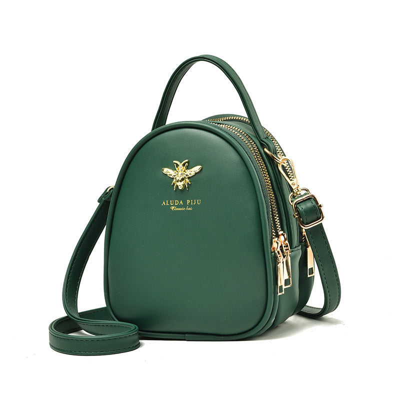 Retro schoudertas voor dames, kleine ronde tas, veelzijdige crossbodytas met meerdere zakken, modieuze crossbodytas voor dames