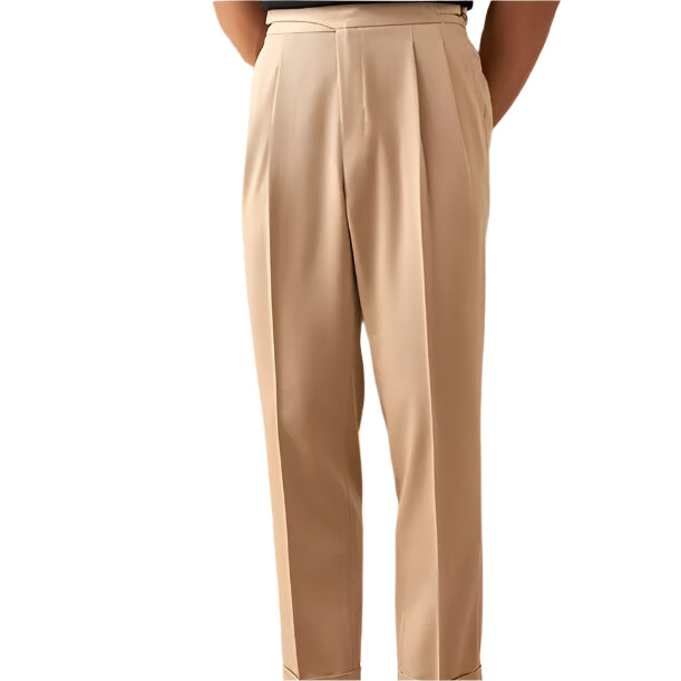 Men's Fashionable Casual Formal Pants British Style Leisure Commute Solid Color pant Mid Waist Men's Casual Pants