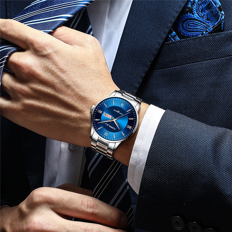 CRRJU Men's Classic Fashion Watch Automatic Quartz Movement Steel Band Waterproof Man Watch - Acquisti Online
