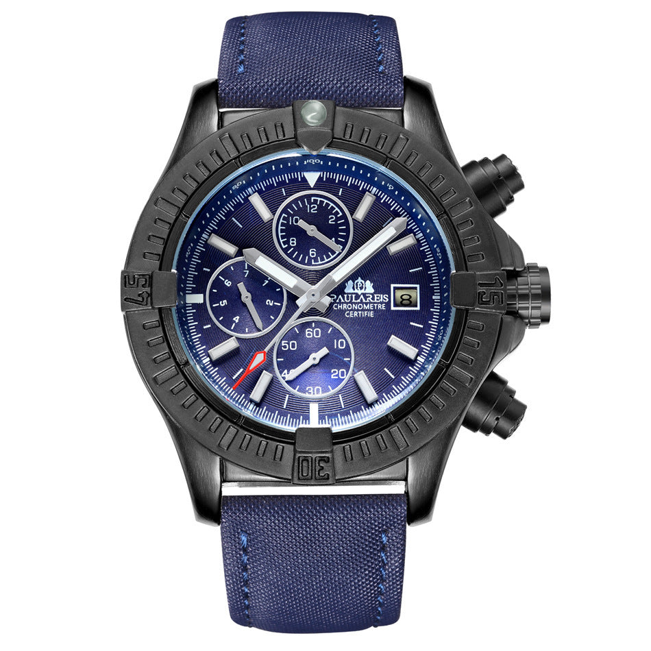 Herenmode Leren multifunctioneel herenhorloge