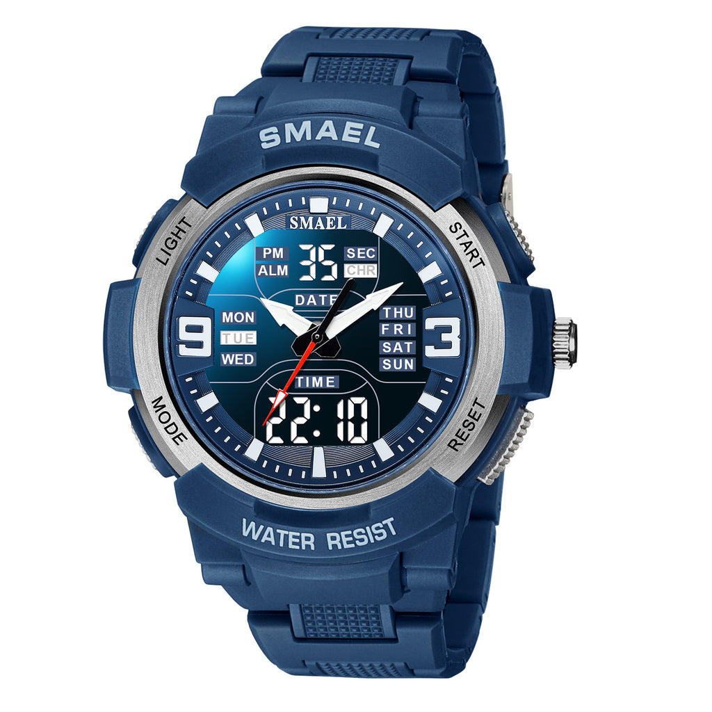 SMAEL Electronic Watches with LED Luminous 5 ATM Waterproof Sports Watch with Week Day Display, Alarm, Stopwatch Timer and Calendar