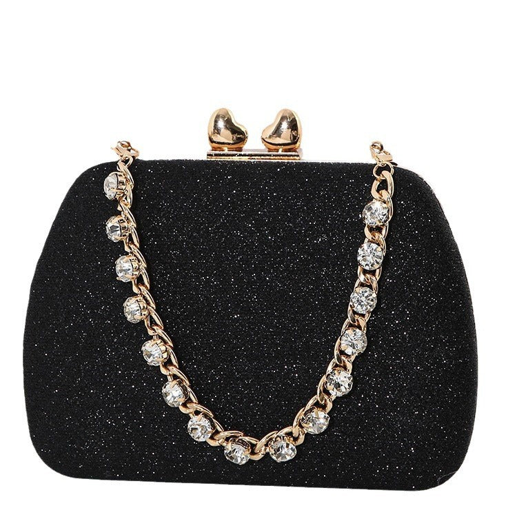 Women's Luxury Handbag Large Capacity Shoulder Bag Rhinstone Crafted Chain Handheld Women's Crossbody Small Square Bag