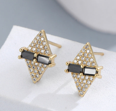 Special-interest Design Geometric Quadrilateral Rhombic Ear Studs
