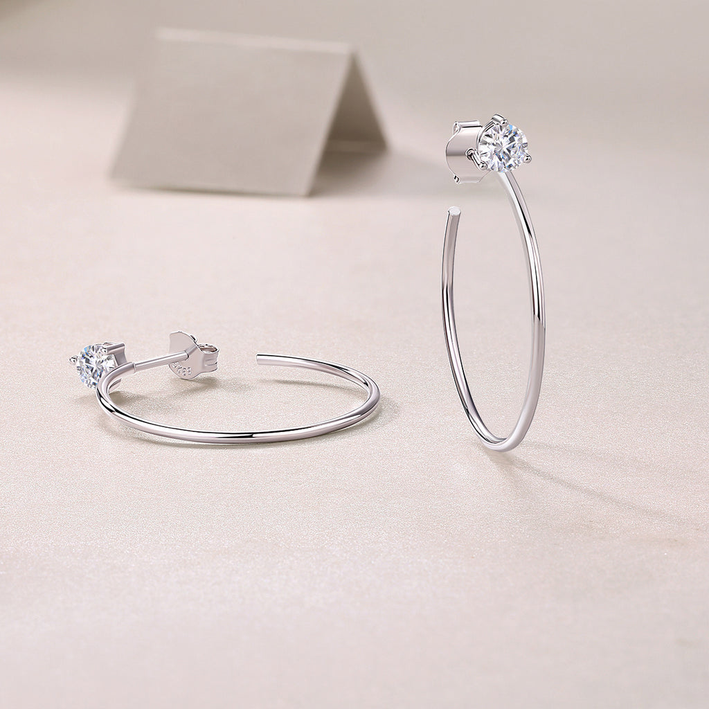 Graceful Afternoon Diamond Set Moissanite Silver Earrings Luxury Fashion Diamond Earrings Stud Earrings
