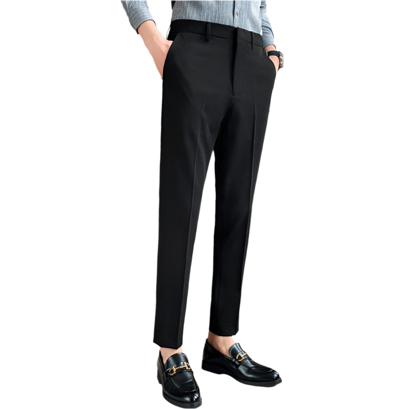 Men's Fashionable Casual Business Formal Pants Draping Solid Color Casual Suit Chemical Fiber blending Men's Pants