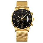 Men Watch Chronograph Sport Mens Waterproof Full Steel Quartz watch