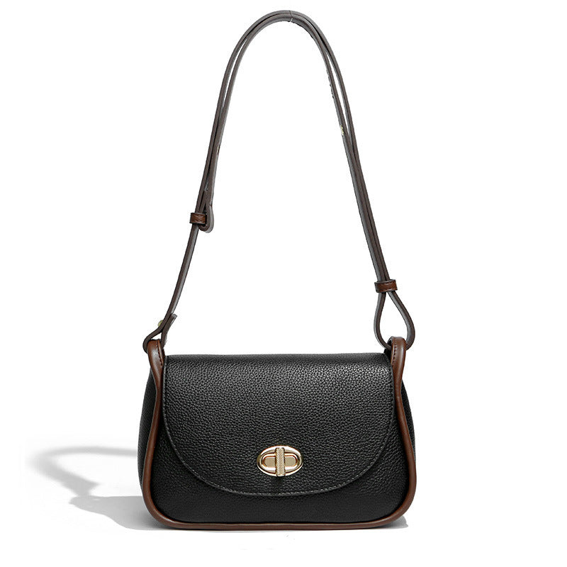 Women's Crossbody Bag Half Round Lock One Shoulder Flap Women's Shoulder Bag Large Capacity Women Handbag
