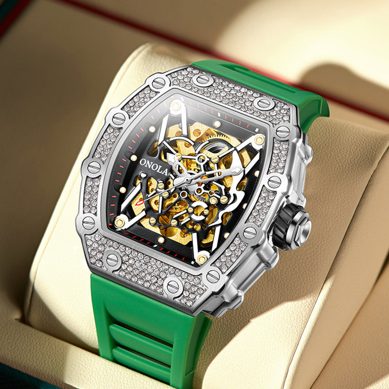 ONOLA Luxury Automatic Mechanic Fashion Men's Silicone Band Waterproof Mechanical Watch