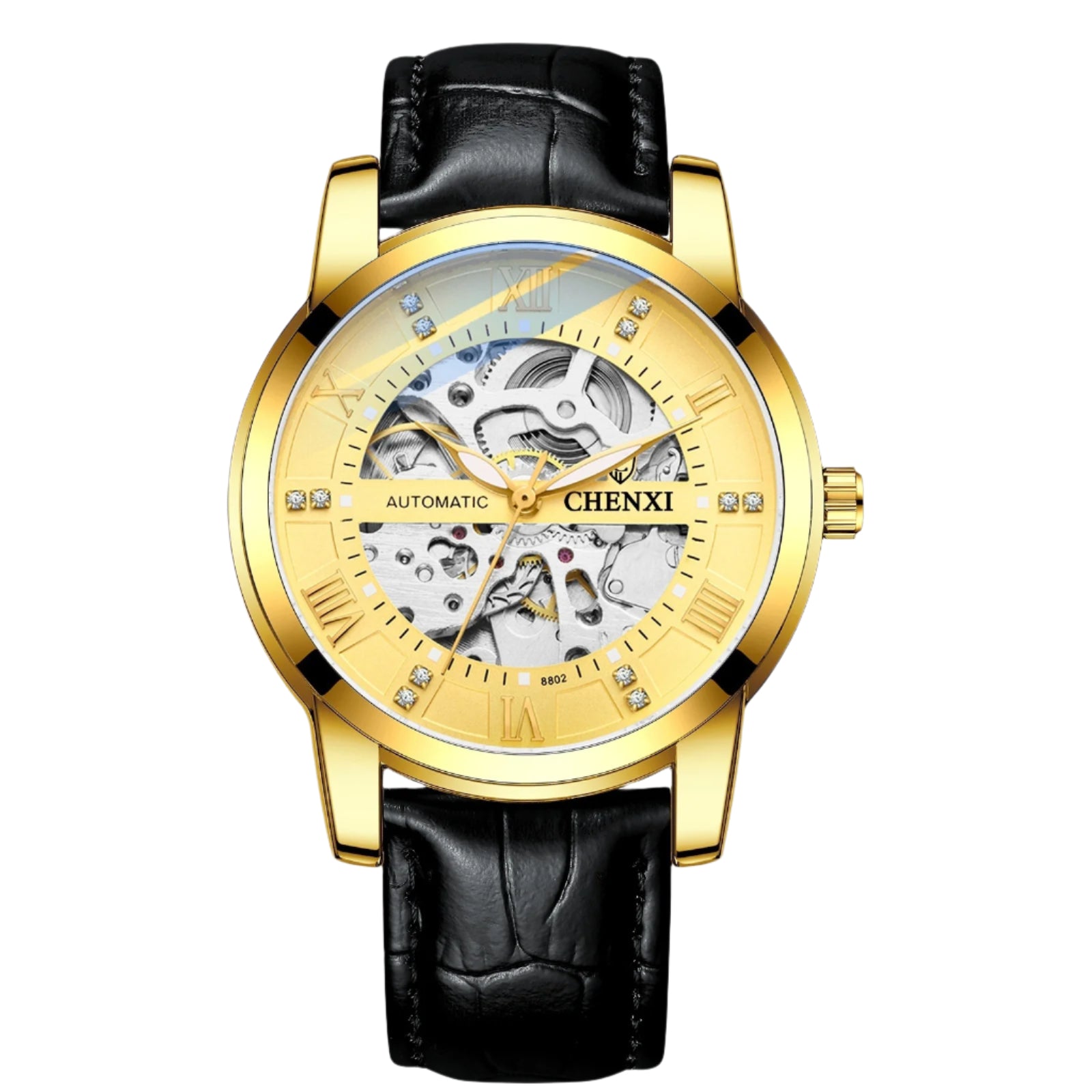 CHENXI 8802 Nuovo orologio automatico di lusso da uomo, impermeabile, orologio meccanico di lusso con tourbillon, orologio da polso con numeri romani.