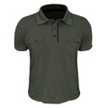 Men's Outdoor Sports Twill T-Shirt Short Sleeve Tactical Rollover Polo Loose Pocket Anti-Wrinkle Lapel Button Fashion Shirt - Acquisti Online