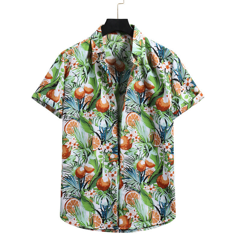 Herenoverhemd Casual Strand Herenoverhemd Hawaiiaans Revers Korte Mouw